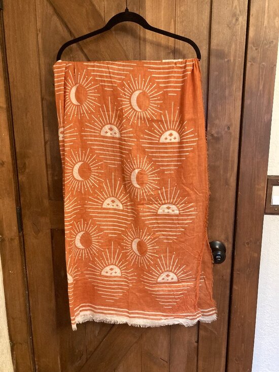 Danika Accessories - Danika Studios Soleil Celestial Scarf/ Sarong Orange and white